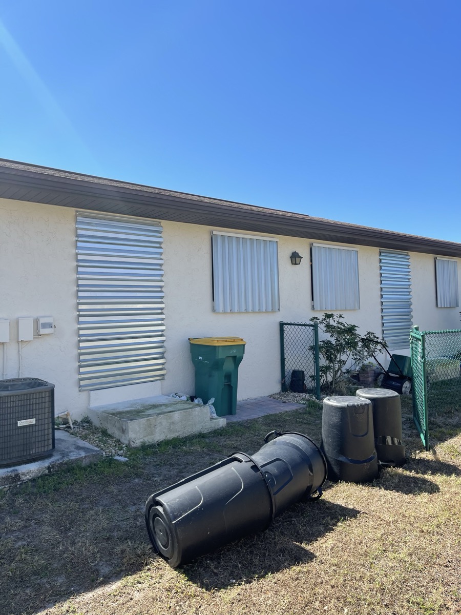 Roll-down shutter installation in progress Cat 5 Protection