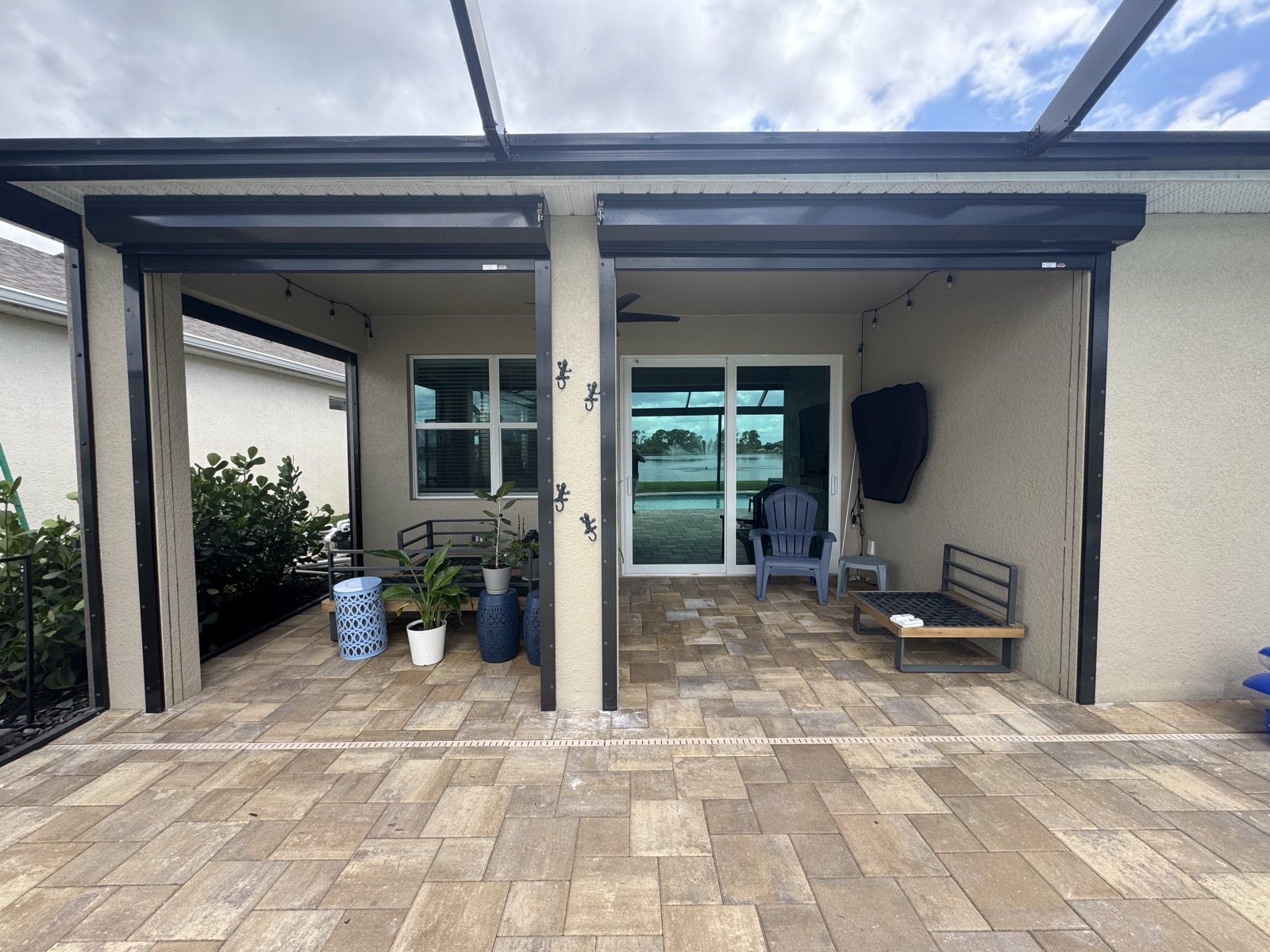 Lanai accordion hurricane shutters Cat 5 Protection SWFL